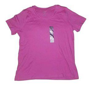 NWT White Stag Women's Pink Crew Neck Short Sleeve Cotton Shirt Top Size XL